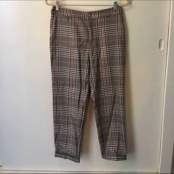 Anthropologie Plaid Cropped Trousers - Picture 1 of 4